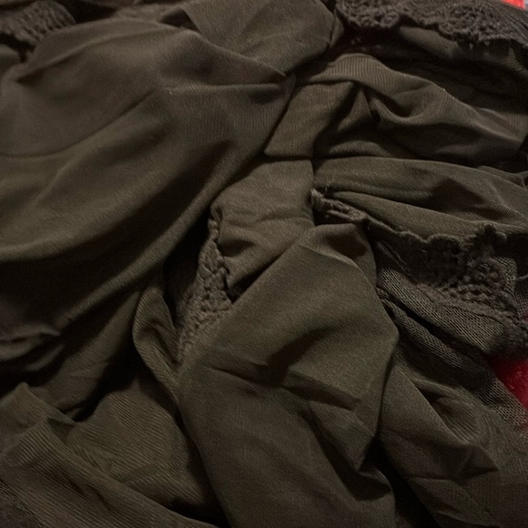 Vintage style Semi sheer Mesh embroidered crotchet flowy Top Sz L - Picture 5 of 16